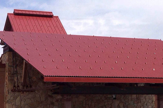 Red corrugated roof